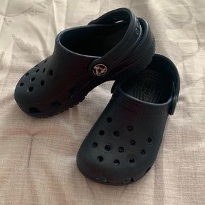 Gently used navy blue crocs